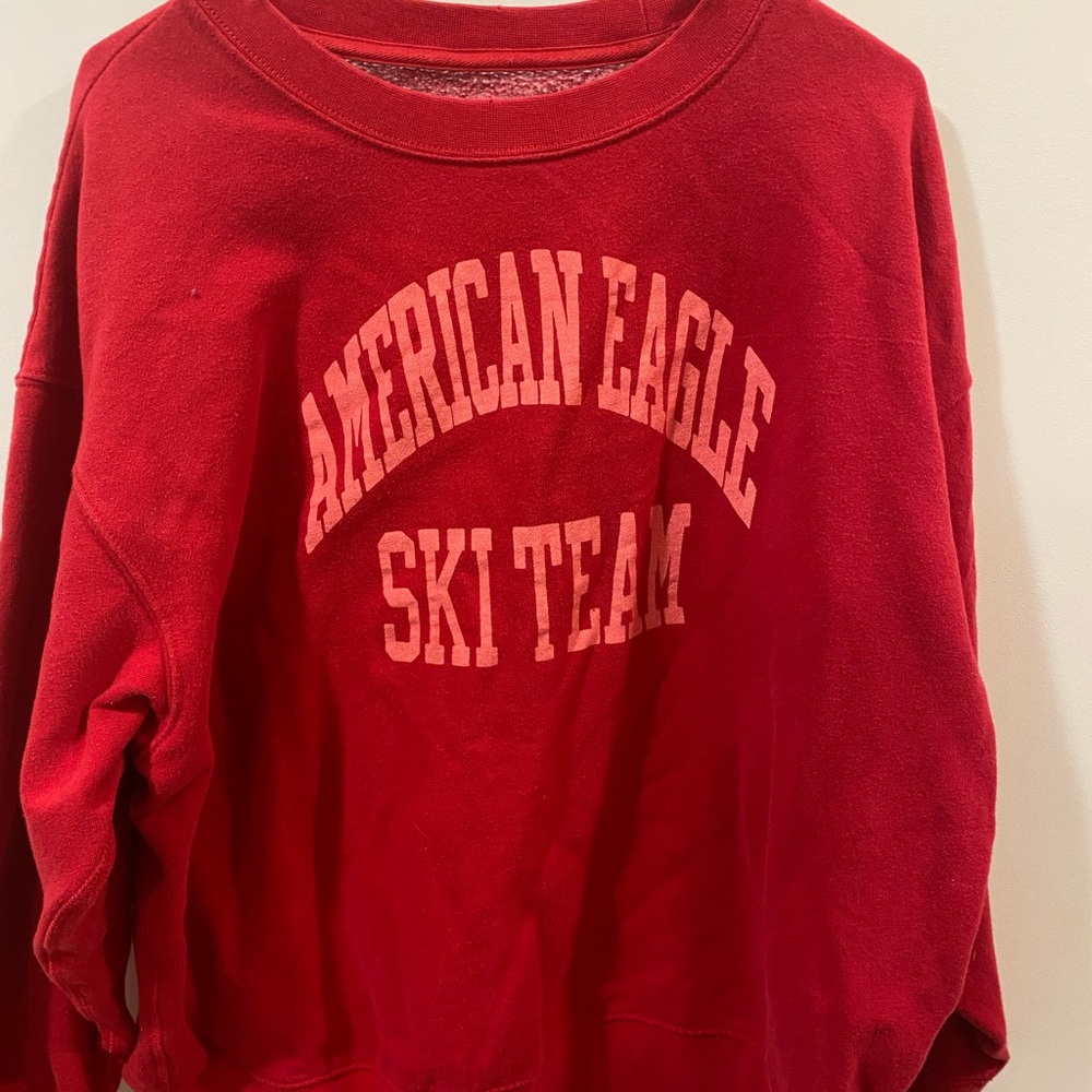 American Eagle Outfitters Red Waffle Knit Top